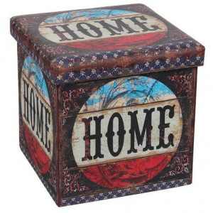 Taburet pliabil cu spatiu depozitare Heinner Home, model Home II, Multicolor
