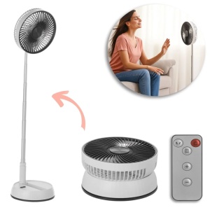 Ventilator pliabil telescopic, diametru 20 cm, telecomanda