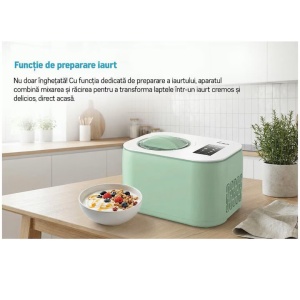 Aparat de facut inghetata Fram FICM-DW16GR, 100 W, Capacitate: 1 l, Compresor incorporat, Bol inghetata detasabil - Img 6
