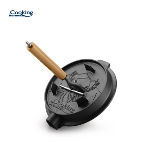 Ceaun din fonta pura 2 in 1, capacitate 9l, dimensiune 31.5X17 cm, capacul poate fi folosit ca tigaie grill, Heinner HR-ZVC-TC9 - Img 6