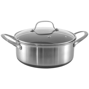 Cratita otel cu capac, dimensiune 24x10.5 cm, capacitate 4 l, acoperire antiaderenta rezistenta la zgarieturi, Oti HEXA MAGIC