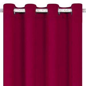 Draperie decorativa din stofa cu inele, dimensiune 140x260 cm, Bordo - Img 2