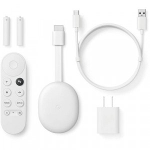 Google Chromecast Google TV, HD, HDMI, Bluetooth, Wi-Fi, Telecomanda comenzi vocale, Alb