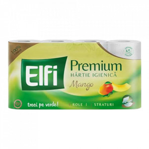 Hartie igienica Elfi Premium Mango, 8 role, 3 straturi