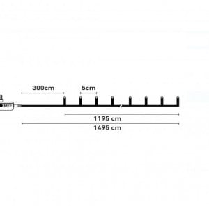 Instalatie cu 240 de becuri LED Alb Cald 14.95m - Img 4