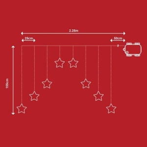 Instalatie de lumini LED tip perdea cu lumina calda, 184 becuri, programabila, model Stelute, IP 44 - Img 4