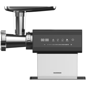 Masina de tocat Heinner Prestigechop HMG-DTSS2500, 2500W, control touch, angrenaj planetar 6 roti, accesoriu rosii, Kibbe si carnati, capacitate tocare 2.5kg/min, viteza variabila, cutit si site din inox, functie reverse, Inox