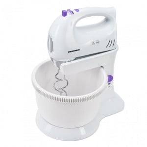 Mixer cu bol Heinner Charm, 300W, 5 viteze + turbo, Alb/Mov - Img 2