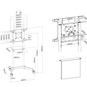 NM TV Floor Stand Mobile 37"-70", nergu - Img 3