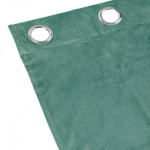 Perdea decorativa velvet cu inele, stofa ce nu permite lumina sa treaca, 140x260 cm, Verde menta - Img 3