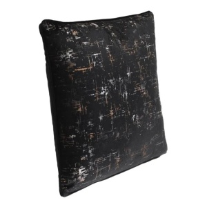 Perna decorativa catifelata, dimensiune 45x45x10 cm, Neagra - Img 2