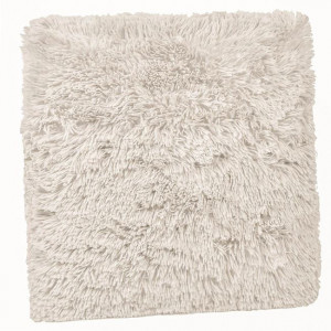 Perna decorativa shaggy cu doua fete, dimensiune 51x51x12 cm, Bej - Img 1