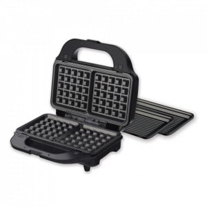 Sandwich maker, Heinner SM-2H900BKS, 900 W, 2 placi detasabile antiadezive, Grill & Waffles - Img 2