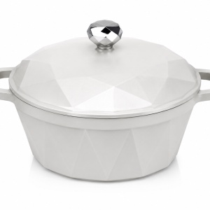 Semioala din fonta emailata diamond cu capac, 24×11 cm, 3.5 L