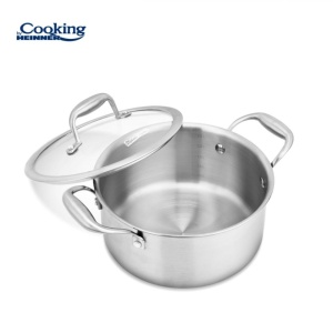 Semioala din inox cu capac din sticla, dimensiune 20x10 cm, capacitate 2.8l, 3 straturi,Heinner HR-MRK-3A20 - Img 5
