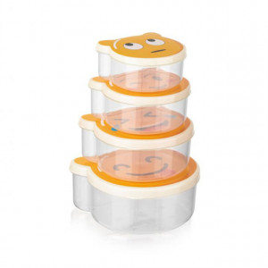 Set 4 caserole din plastic cu capac, diverse modele QL-BS4 - Img 3