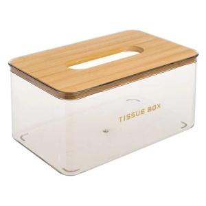 Suport pentru servetele, dimensiune 21.5x13x10 cm, capac din bambus - Img 2