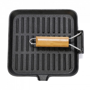 Tigaie grill din fonta, Vanora Home, 23 x 2 cm - Img 4