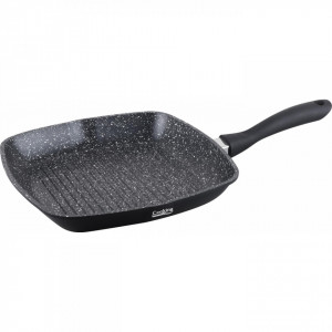 Tigaie grill Heinner HR-SCO-A0928A + capac sticla, aluminiu turnat, 28 X 4.5 cm, Negru - Img 3