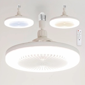 Ventilator de tavan cu lumina LED, putere 30 W, dulie E27, telecomanda
