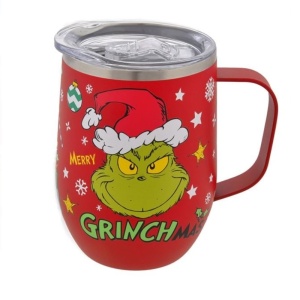 Cana termos de Craciun, capacitate 350 ml, model Grinch