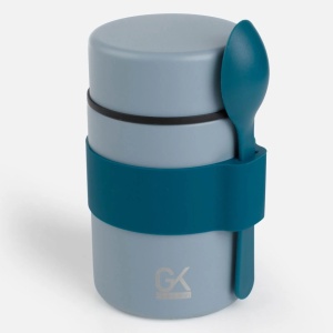 Caserola termica cu lingura, capacitate 450 ml, Albastra - Img 2