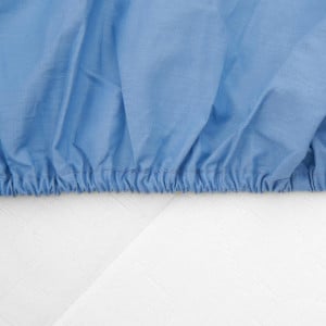 Cearsaf de pat cu elastic, dimensiune 140x200 cm, bumbac 100%, Albastru, Heinner HR-SHEET140-BLU - Img 2