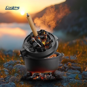 Ceaun din fonta pura 2 in 1, capacitate 9l, dimensiune 31.5X17 cm, capacul poate fi folosit ca tigaie grill, Heinner HR-ZVC-TC9 - Img 7