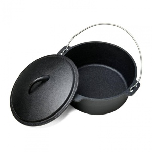 Ceaun din fonta pura cu capac, 30×10 cm, 5.5 L - Img 2