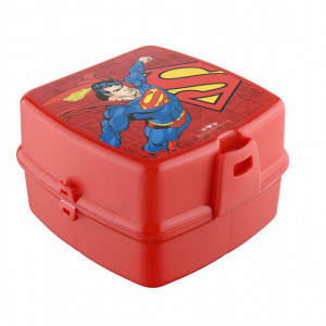 Cutie pentru alimente, 1400ml, tacamuri incluse, model Superman WB-SP1400