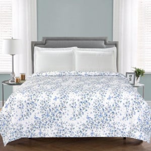 Cuvertura matlasata, Heinner Home, king size 200x220 cm, alb floral - Img 2