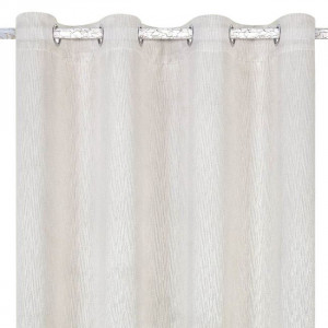 Draperie decorativa cu inele si tesatura de umbrire, dimensiune 140x260cm, Ecru - Img 2