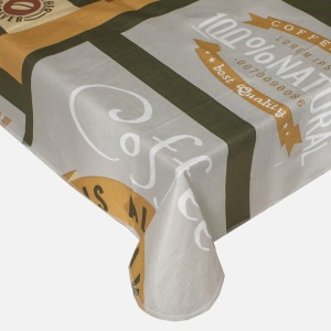 Fata de masa plastifiata, dimensiune 180x140 cm, model Coffee