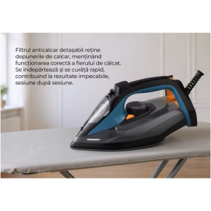 Fier de calcat Heinner CeramiSoft HSI-A2400BLBK, 2000-2400W, Calcare uscata/pulverizare/jet abur - Img 6