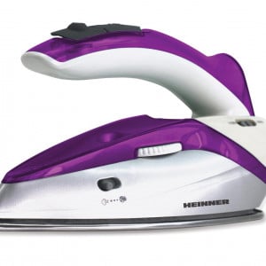 Fier De Calcat Voiaj Heinner 1000 W, 0.4 l, Talpa Inox, Maner Pliabil, Alb/Violet - Img 2