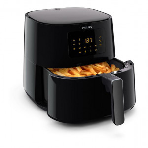 Friteuza fara ulei Philips HD9280/90 Airfryer Essential Collection, capacitate 6.2 L, Rapid Air, Digital, Wifi, 7 presetari, Corp negru/ Maner negru - Img 2