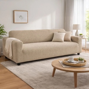 Husa elastica pentru canapea, dimensiune 170x215 cm cm, Bej - Img 1