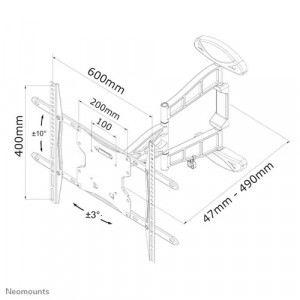 NM Screen TV Wall Mount 3Piv+Til 32"-60" - Img 3