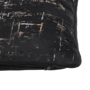 Perna decorativa catifelata, dimensiune 45x45x10 cm, Neagra - Img 3