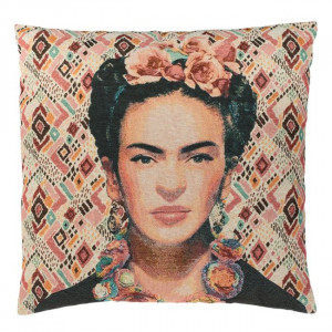 Perna decorativa cu o fata, dimensiune 45x45x12 cm, Frida Kahlo - Img 3