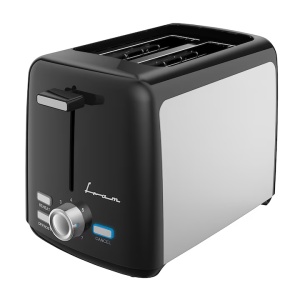Prajitor de paine FRAM FTP-800SSBK, 800W, capacitate 2 felii, 7 niveluri de rumenire, tavita detasabila, Negru