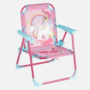 Scaunel pliabil pentru copii, structura metalica, dimensiune 33x34x47 cm, greutate maxima 35 kg, Unicorn