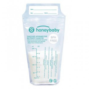 Set 15 pungi depozitare pentru lapte matern, 200 ml, Honey Baby