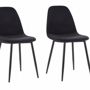 Set 2 scaune dining, 48x46x87 cm, Jaquard Black - Img 3