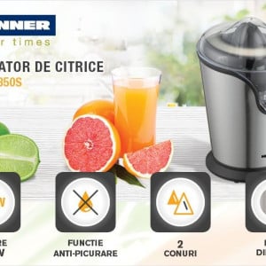 Storcator citrice Heinner Citrus 850, 100 W, capacitate 250 ml - Img 2