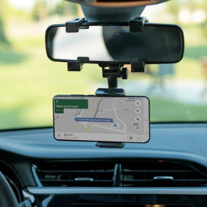 Suport auto pentru telefon cu prindere de oglinda, dimensiune 12 x 17 x 8 cm, compatibil cu pana la 3.5'' - Img 2