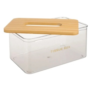 Suport pentru servetele, dimensiune 21.5x13x10 cm, capac din bambus - Img 3