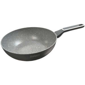 Tigaie WOK aluminiu forjat, diametru 28 cm, acoperire antiaderenta 5 straturi, baza inductie, Brio Terra Stone