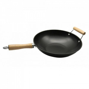 Tigaie wok cu 2 manere din lemn, 32x8 cm, acoperire non-stick, Arizzo - Img 1