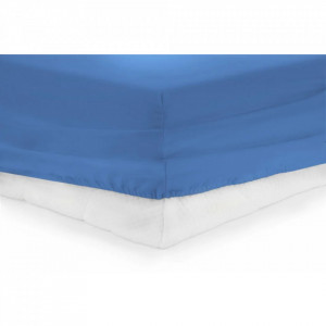 Cearsaf de pat cu elastic Heinner Home, 140x200 cm, Bumbac 100%, Albastru